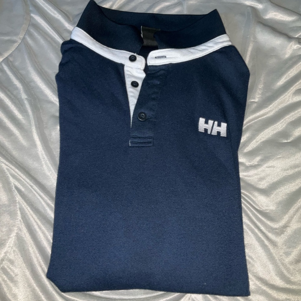 Helly Hansen Navy and White Long Sleeve Shirt
